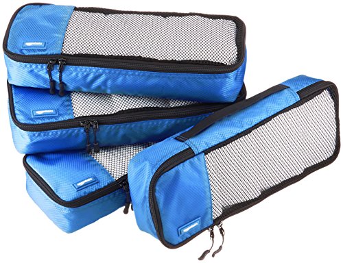 amazon basics bolsas de equipaje alargadas 4 unidades azul