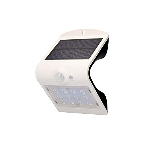 aplique solar 15w 220lm recargable sensor de presencia 2 6m color blanco