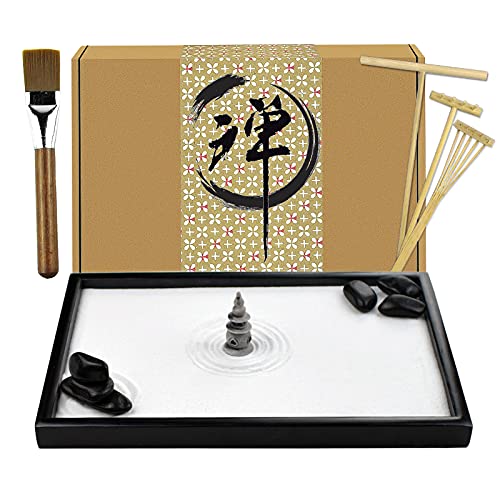 artcome jardn japons de arena zen para escritorio con rastrillo soporte