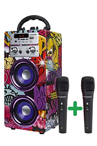 dynasonic 3 gen altavoz bluetooth portatil con modo karaoke y micrfono