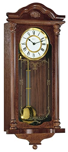 hermle reloj de pared de cuarzo regulateur nogal 44 westminster golpe