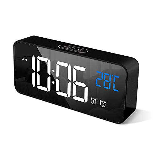 homvilla reloj despertador digital con pantalla led de temperatura alarma de