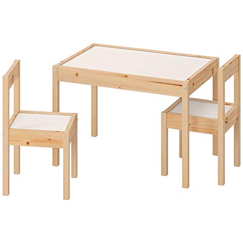 ikea latt mesa infantil con 2 sillas color blanco pino beige table with 2 1