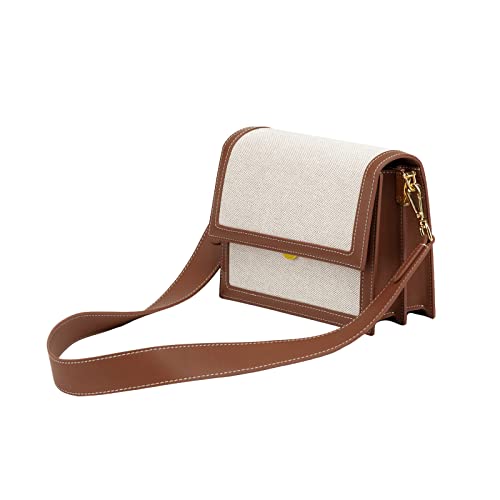 jw pei bandolera mini solapa para mujer lona beige