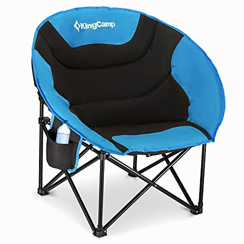 kingcamp luna platillo cmping silla plegable redonda asiento acolchado