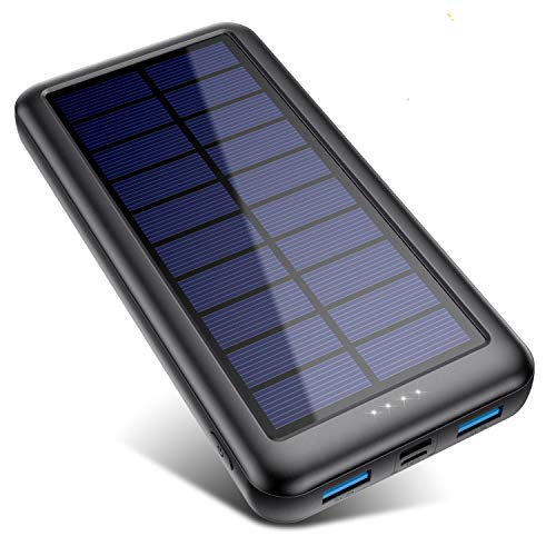 qtshine cargador solar con entradas tipo c mirco usb batera externa solar