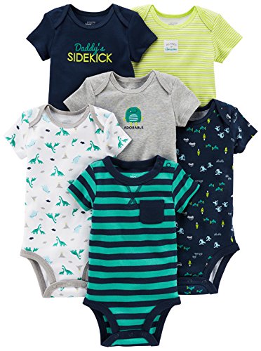 simple joys by carters body de manga corta para beb 6 unidades azul