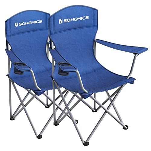 songmics juego de 2 sillas de camping plegables estructura confortable y