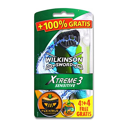 wilkinson sword xtreme 3 8 maquinillas de afeitar desechables para pieles 1