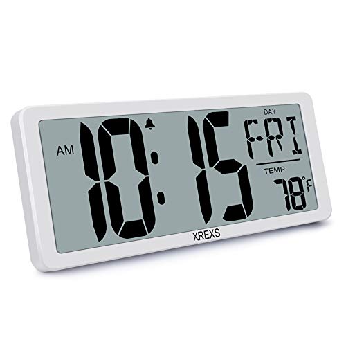 xrexs reloj de pared digital con pantalla lcd de 1346 reloj de pared con