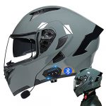 casco de moto modular bluetooth integrado con doble visera cascos de