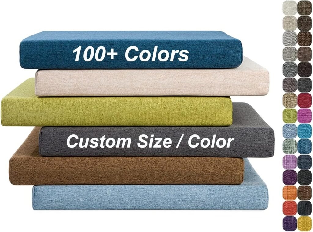 Customised Cushions for Wooden Benches, Pallets, Stools and Dining Chairs | Removable Cover | Indoor and Outdoor Use | Non-Slip Base | Ideal for Kitchen, Garden, Terrace and More, Thickness 4 cm