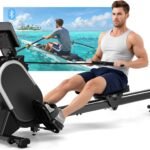 CHAOKE Maquina de Remo para Casa, Pistas Dobles Ultra Silenciosas y Estables,16 Niveles de Resistencia Magnético con App, Bluetooth y Pantalla LCD, Soporta hasta 160 KG, Fitness en Interiores