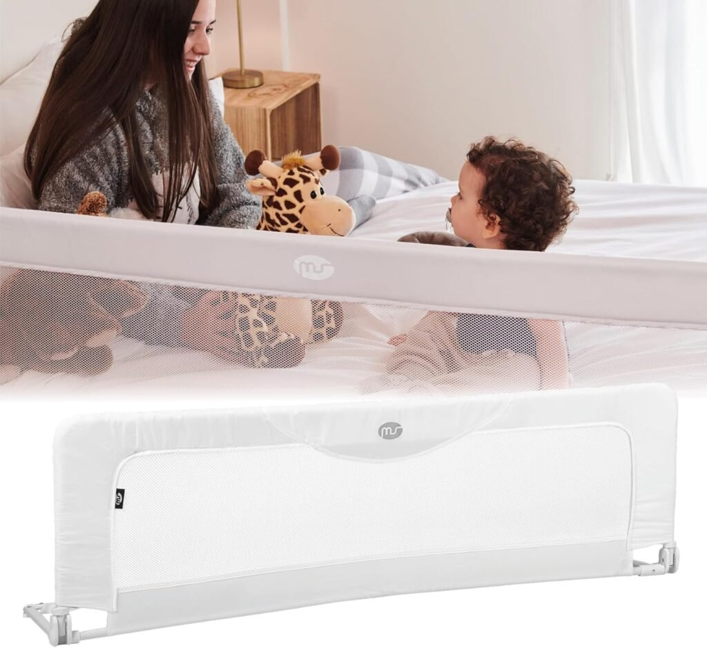 ms BabyWorld Basic Barrier - Safety Rail for Children's Beds | Foldable and Portable | Secure Attachment | 150 cm | Screen Printed
