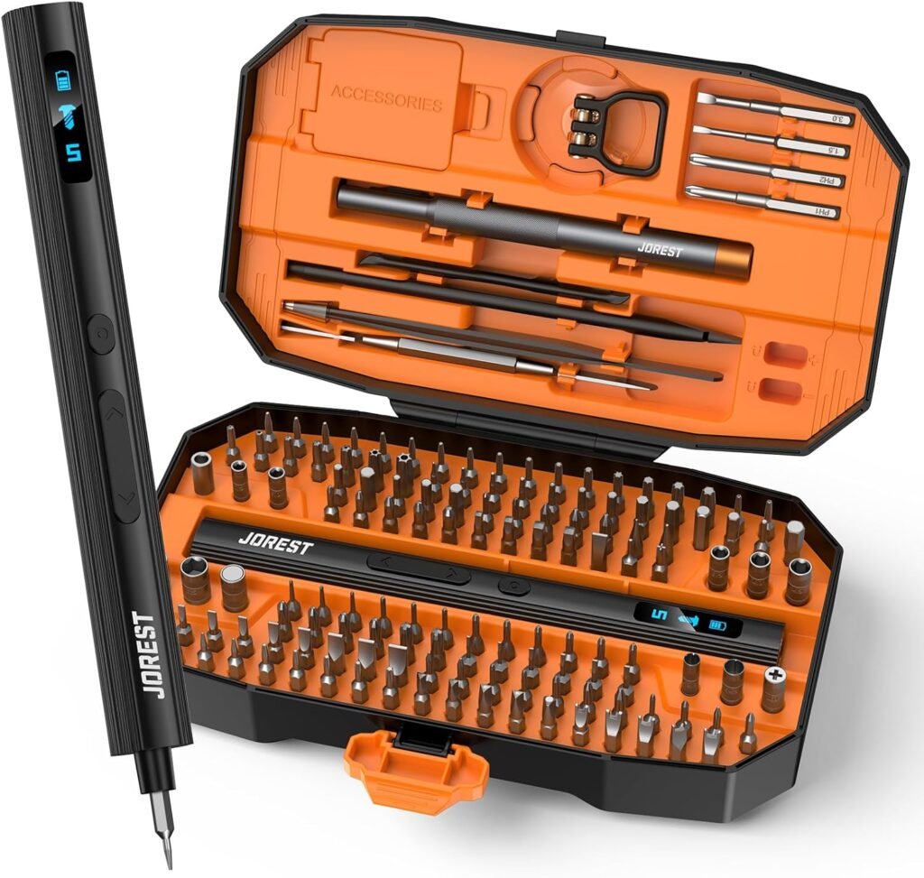 JOREST 155 in 1 Precision Electric Screwdriver Set, Mini Electric Screwdriver Tools, Professional Magnetic Kit for iPhone, Macbook, Laptop, PS5, Xbox, Switch, Glasses, Watches