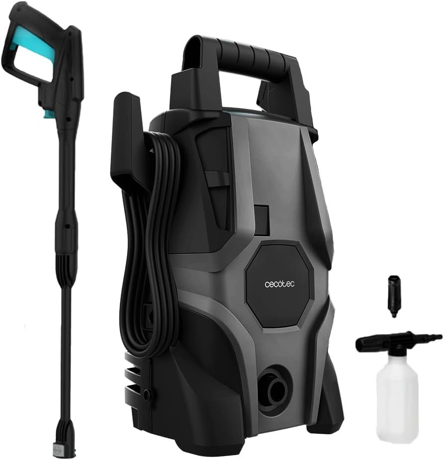 Cecotec HydroBoost 1400 Essential High Pressure Washer, 1400W, Home, Garden or Car, Flow Rate of 426 l/h, Pressure 105 Bars, Aluminium Pump, Radius of Action 9 Meters