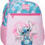 Disney Heart Stitch Children's Backpack, School Bag, Made of Polyester, Side Pockets, Adjustable Wide Straps, Top Handle for Hanging, Magic Fix System.