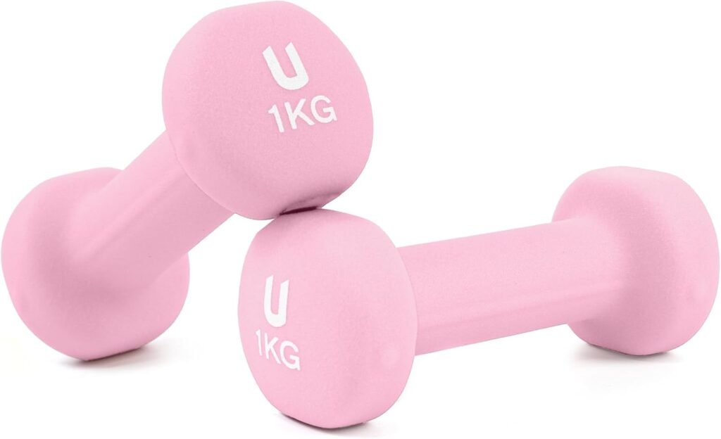unycos - Non-slip dumbbells and dumbbells: Iron | Neoprene: from 1 kg to 10 kg - Soft to the touch for men and women, ergonomic design, anti-rolling, home gym, fitness