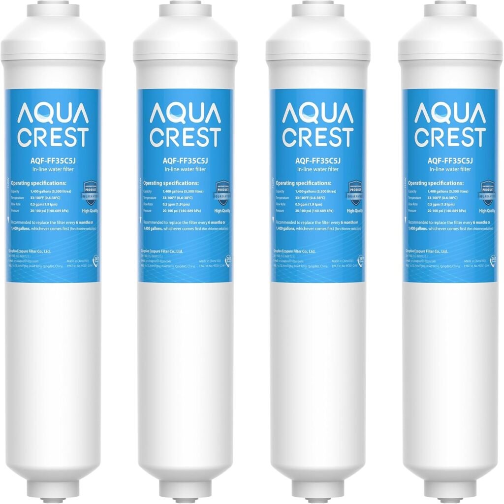 4X AQUACREST DA29-10105J NSF Certified Water Filter, Compatible with Samsung (External Only) DA29-10105J DA99-02131B HAFEX/EXP DA2010CB 5231JA2010B Wpro USC100 WSF-100 (4)