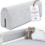 Totsy Baby Bumper Cot Bumper Baby Cot Bumper 70 cm – Anti Fall and Shock Protector Barrier Foam Safety Children and Girls for Bed Protection of Fence and Edge for Children Light Grey