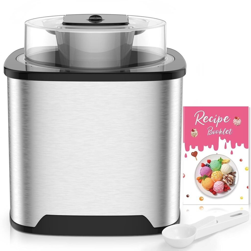 Ice Cream Maker 2L Ice Cream Maker Machine Professional Sorbet and Yogurt Freeze in 30 Minutes, Soft Ice Cream Machine