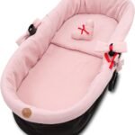 Universal Carrycot Cover Muslin – Baby Pram Nest Accessory Set 3 Pieces with Pillow and Gondola Insert, Pink