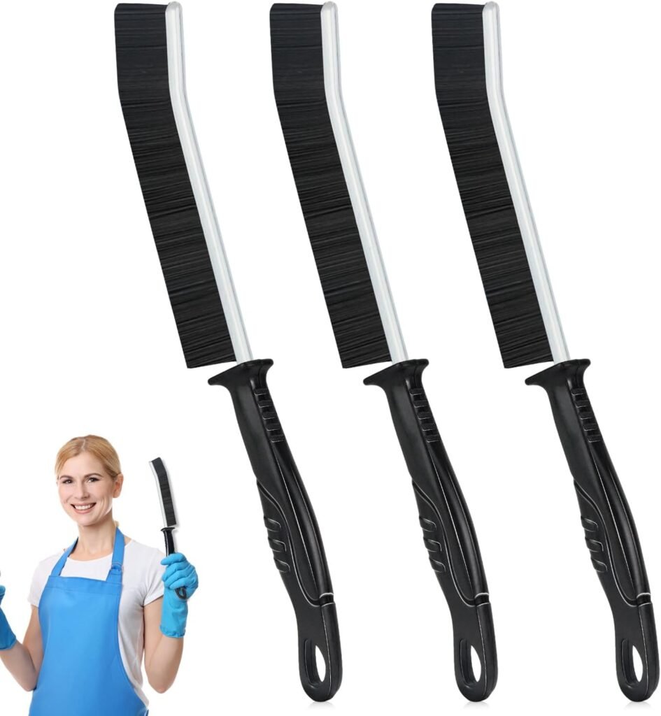 3 Pieces Cleaning Brush Crevices Hard Bristles, Floor Cleaning Brush, for Cleaning Rails, Windows, Bathroom Cleaning Brush, Dead Corners Grooves for Kitchen Tiles