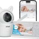 ieGeek Baby Surveillance Camera 360º Type-C 1080P Baby Monitor with Camera, 4.3" 3000mAh LCD Screen, Remote App, 4X, Dual Voice, Auto Tracking, Motion and Noise Detection, Pets, Elderly
