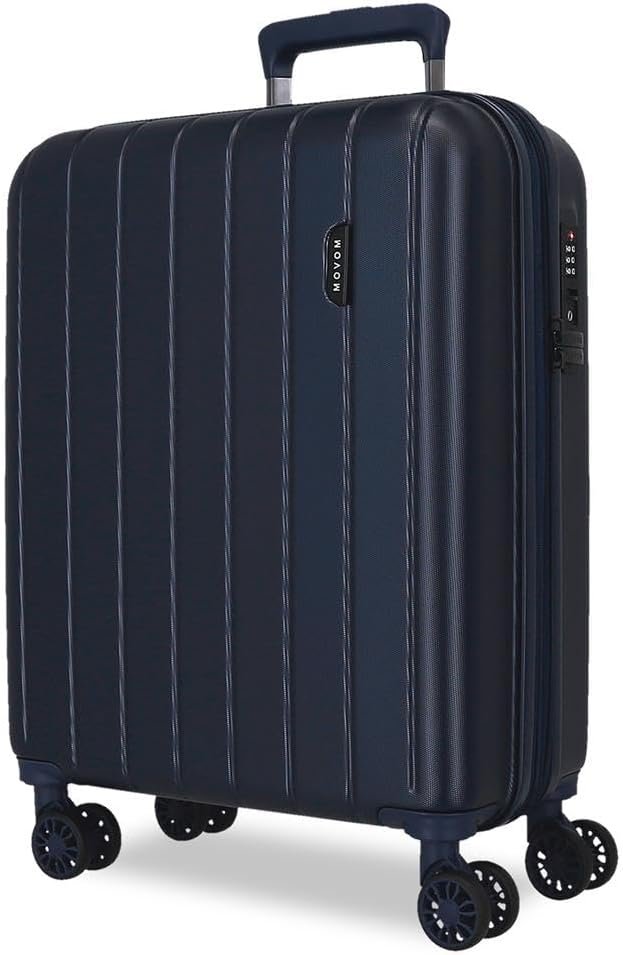 MOVOM Wood, Cabin Suitcase, Luggage, Interior with Two Compartments, Made of Durable and Lightweight ABS Material, 4 Swivel Wheels Side Combination Lock, By Joumma Bags